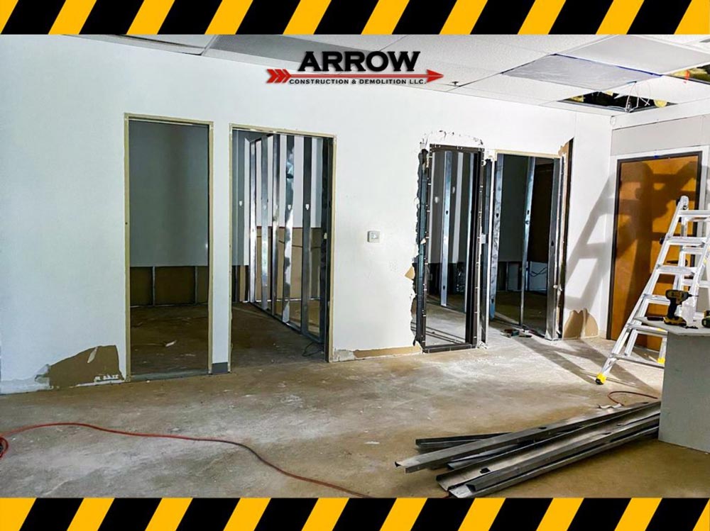 In-progress commercial work from Arrow Construction