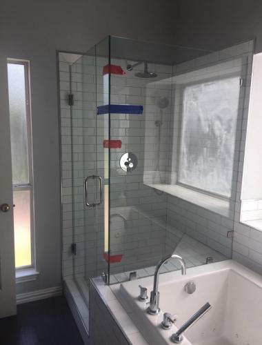 Bathroom Remodel glass shower install