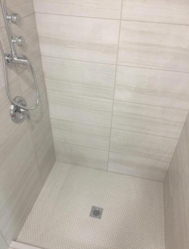 bathroom reno stand up tile shower